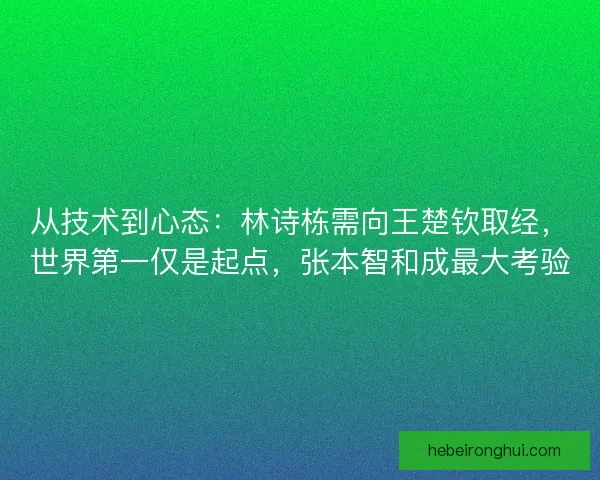 从技术到心态：林诗栋需向王楚钦取经，世界第一仅是起点，张本智和成最大考验
